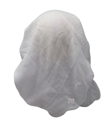 Atifa AT17TWWH White Tweed Pre-Tied Bandanna with Velvet Grip myselflingerie.com